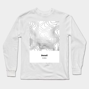 Denali Topographic Map Long Sleeve T-Shirt